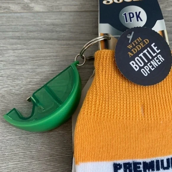 NWT Cinco de Mayo “Premium Beer Mexican Lager” Socks with Lime Bottle Opener - Picture 4 of 7